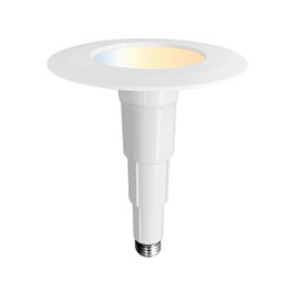 Jolux 4 Inch 5CCT LED Can Lights Adjustable Recessed Retrofit Downlight,Recessed Lighting CCT Selectable 2700K/3000K/3500K/4000K/5000K,6W=40W,500LM,Dimmable,E26 Screw Base,Bevel Trim,1-Pack.…