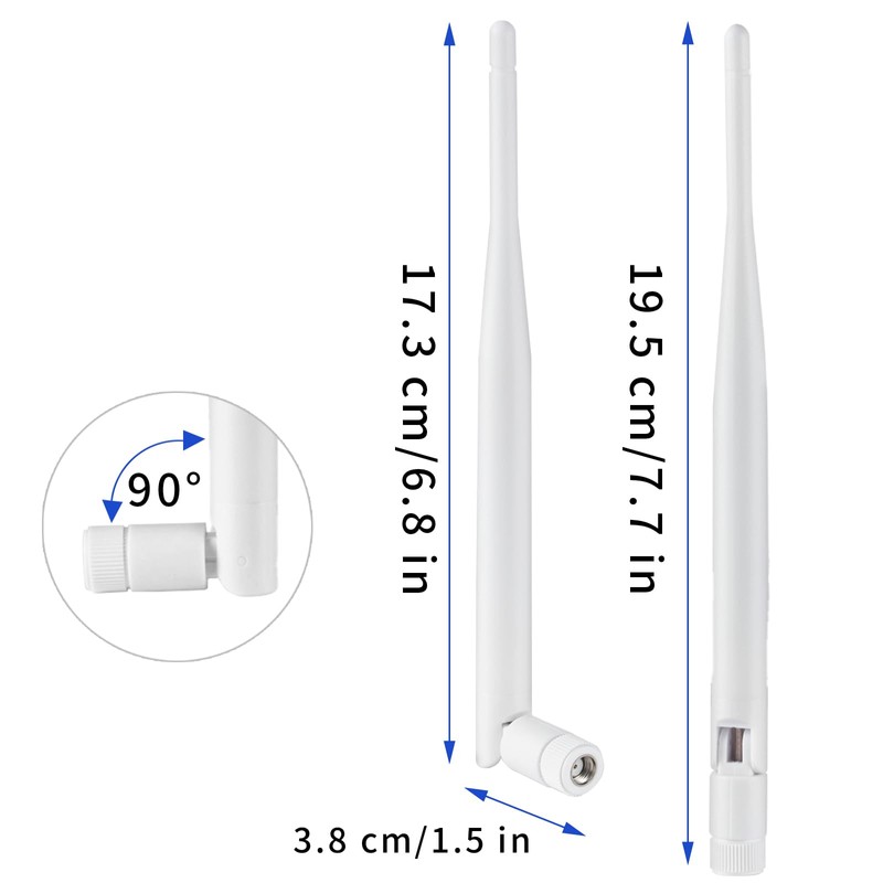 Dual Band 2.4GHz 5GHz 9dBi WiFi Antenna with PR-SMA Male