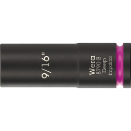 Wera 8790 B Impaktor Deep Socket with 3/8" Drive, 9/16" x 63 mm