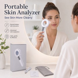 Skin Analysis Magnifier for Beauty Care – Rechargeable 3X Wood Lamp for Home Salon Spa Use
