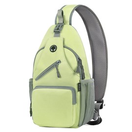 Javolto Crossbody Sling Bag for Men with Adjustable Shoulder Strap Shoulder Backpack Chest Bag Travel Hiking Daypacks-Light Green