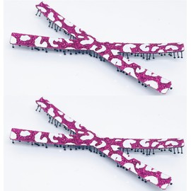 KAMIPITA Glitter (Cross(X), Small Leg Tangles,Glittery material sparkling cutely) Stick-on Hair Accessories (2, Red, 2.95 * 1.18inches)