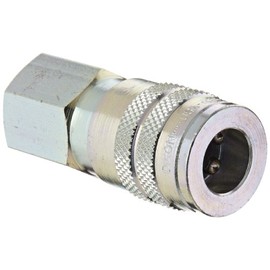 Dixon Valve 3FF4 Steel Manual Industrial Interchange Pneumatic Fitting, Socket, 3/8" Coupler x 1/2" - 14 NPTF Female Thread