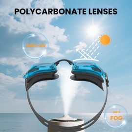 YLKJSWIM Men's Goggles with Silicone Swim Cap and Swim Trunks, Swimming Goggles Cap Trunks Set for Mens, Anti-Fog Anti-UV No Leaking goggles for adult