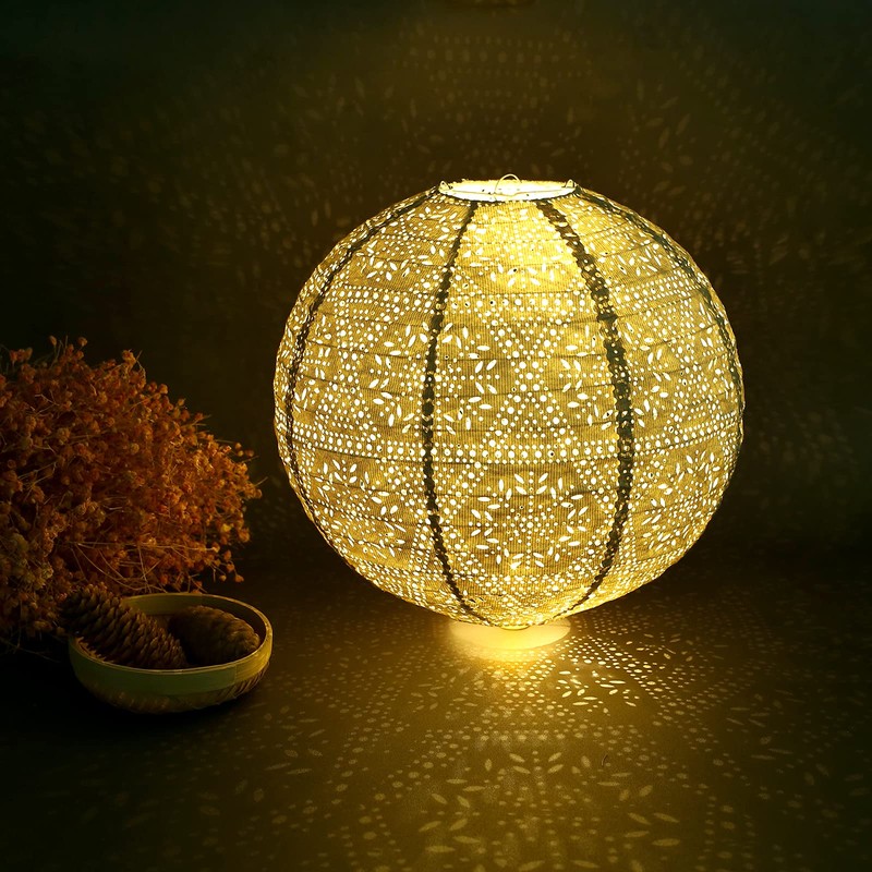 LIHAO 12 inch Paper Lantern Hollowed Hanging Lantern Lamp Shade