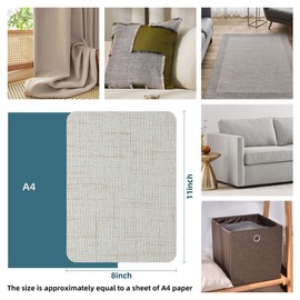 WILDREEDS 2 Pcs 8 x11 Inch Linen Repair Patches, Self-Adhesive Fabric Patch for Sofas, Couch, Furniture,Tote Bags, Car Seats (2.0 Beige)