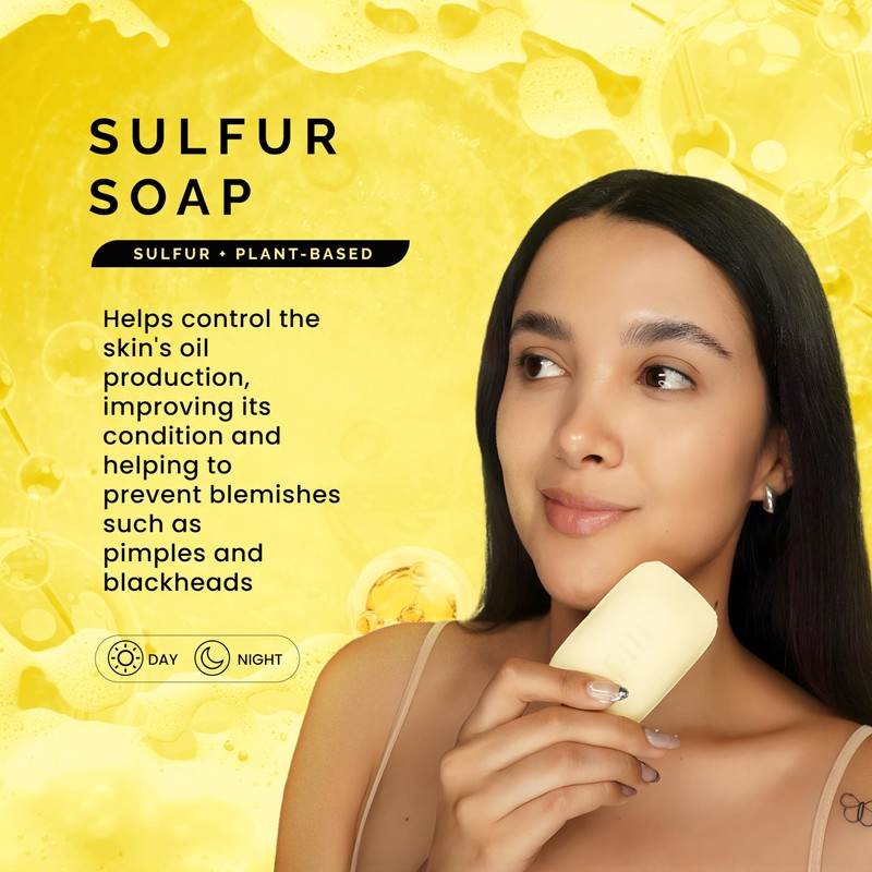 Pili Natural Sulfur Soap Bars (3 Pack) Jabón de azufre