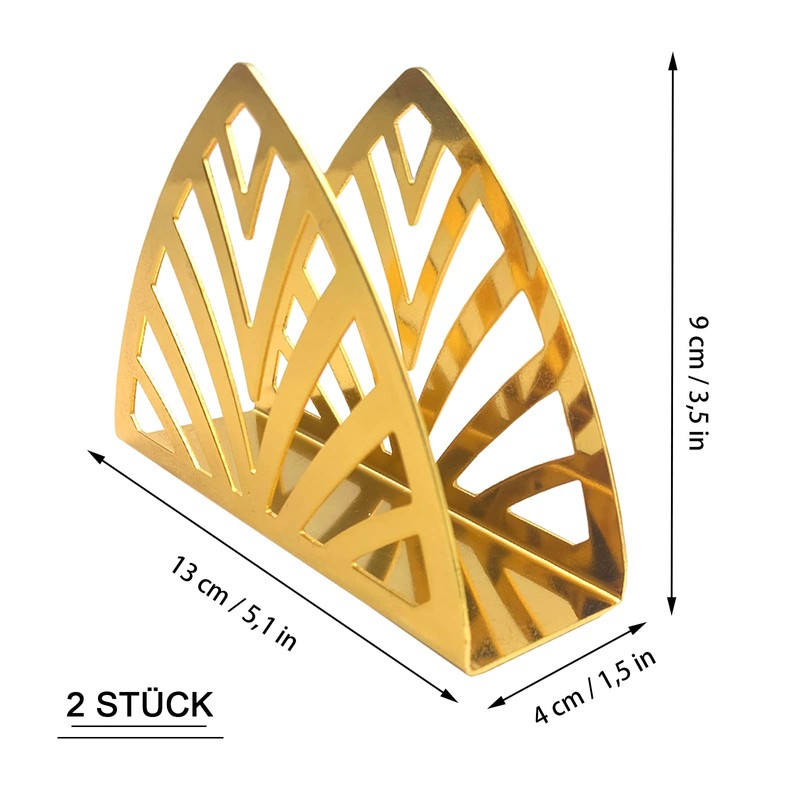 Napkin Holder, 2 Pieces, Simplicity Stainless Steel Triangle, for Kitchen