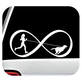 Bluegrass Decals Jogging Girl Dog Infinity Running 10K 5K 13.1 26.2 Run SUV DECAL STICKER C1060