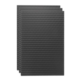 Rebower ABS Plastic Sheet 8 x 12 Inch,Flexible Plastic Sheets 1/12 Inch Thick Thermoplastic Sheet with Woven Black for DIY Crafts Decors 3Pcs