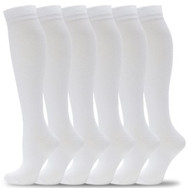 fenglaoda Compression Socks Women Men 6 Pairs, Knee High Best Support Circulation Socks for Running, Travel, Flight, Nurse