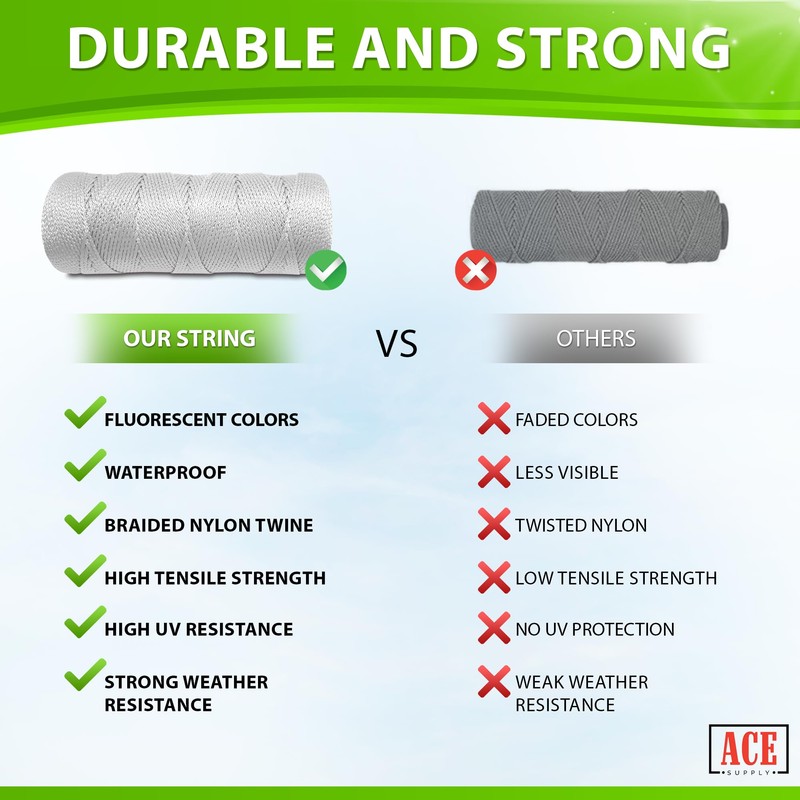 Bright White Twine String - #18 Strong Nylon String -