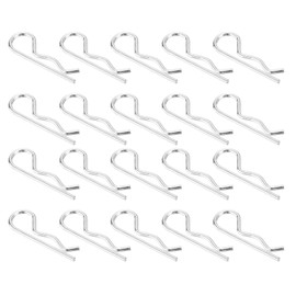 sourcing map 50Pcs 4mmx75mm Zinc-Plated Carbon Steel R Shaped Spring Cotter Pins, R Clips Cotter Pin Spring Fastener for Household Appliances, Sports Equipment, Car Mechanics Repair (White)