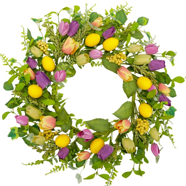 VGIA 20 Inch Spring Wreath for Front Door Summer Wreath