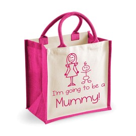 60 Second Makeover Limited Medium Jute Bag I'm Going To Be A Mummy Pink Bag New Mum