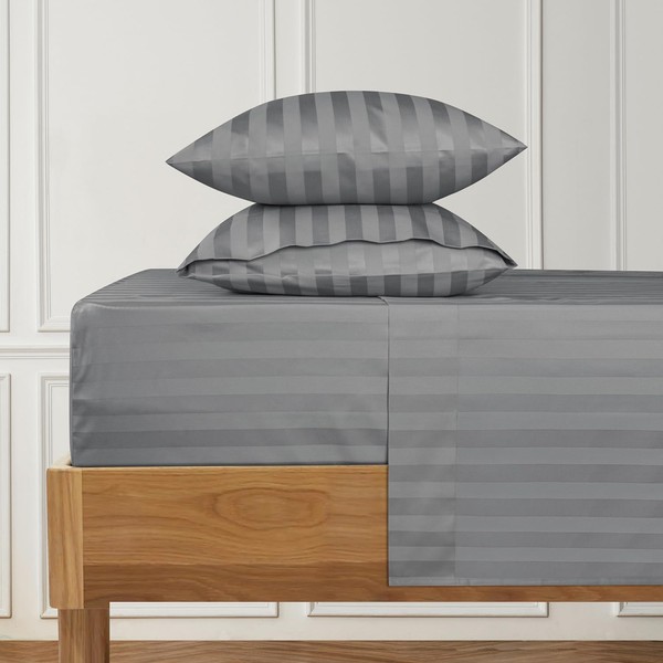 URBANHUT 1000 Thread Count Egyptian Cotton Sheets Damask Striped King