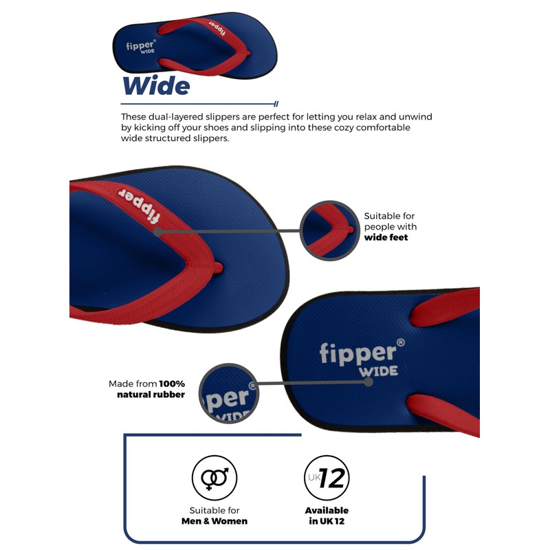 Fipper Slipper | Wide | Rubber Thongs for Men |