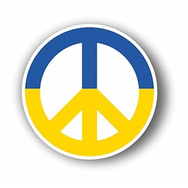 AMA SHOP Peace Flag Ukraine Shaped Sticker | Car Stickers | Sticker for Helmet, Motorcycle, Camper | PVC Sticker for Wall Decal Mural