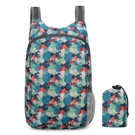 Ultralight Folding Backpack, Waterproof, Ultralight Backpack, Travel Backpack, Small Hiking Backpack for Men and Women, Suitable for Camping, Hiking, Cycling (Floral Pattern)