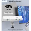 45W Fast Charging Station,Desk Clamp Power Strip,4 PD USB-C Ports,5