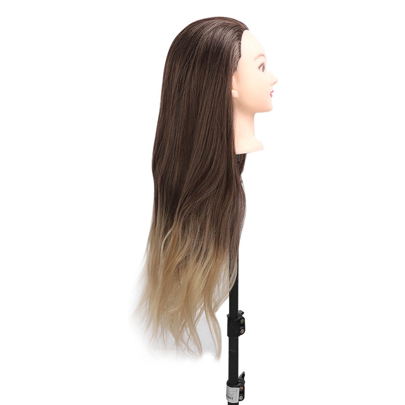 Blonde Gray Gradient Wig Hair Mannequin Head Hairdressing Styling Training