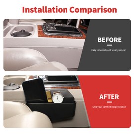 SQQP Gear Shifte Console Side Storage Box Compatible with 2006-2010 Jeep Grand Cherokee, Shifter Side Organizer Tray Interior Accessories(Black)