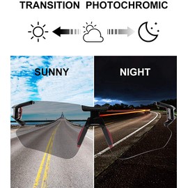 ROCKBROS Photochromic Cycling Sunglasses Women Men with UV400 Protection Cycling Glasses Transparent Self-Tinting for Outdoor Sports such as Cycling, Driving, Running, Fishing, Biking