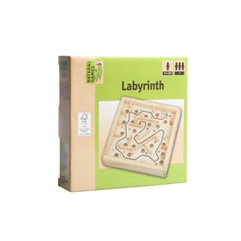 VEDES Großhandel 61409726 Natural Games Holz Labyrinth, 12 x 12 cm