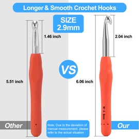 Vodiye Crochet Hooks, Professional Extra Long  9mm Crochet Hook, Ergonomic Handle Crochet Hooks Set, Crochet Needle for Beginners and Experienced Crochet Hooks Lovers