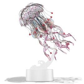 Piececool 3D Puzzle Metal Jellyfish, 3D Metal Puzzle Marine Biological Model for 340 Stainless Steel, Full Metal, Birthday Gift, Model Kit Adults, 61 Pieces (Blue)