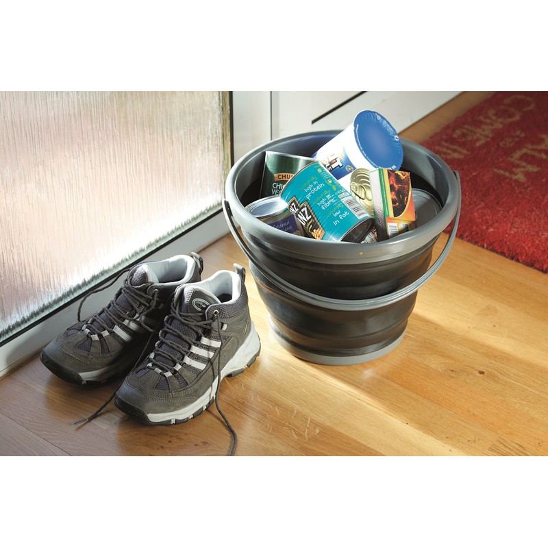 KitchenCraft MasterClass MCSPSBUCKET Smart Space Collapsible Bucket, Black/Grey, 9 Litres