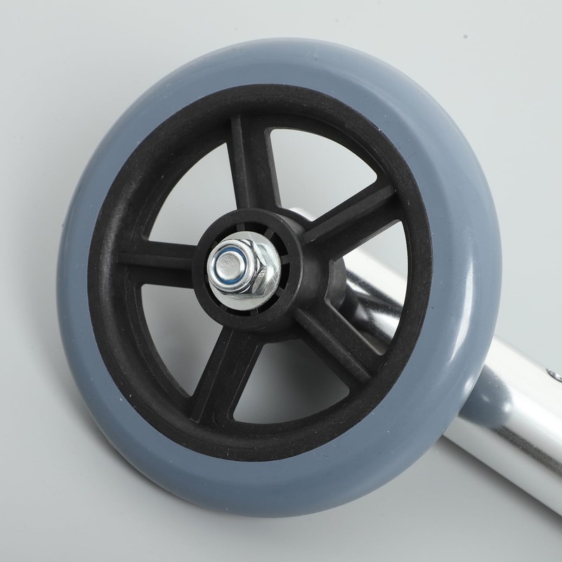BUGUUYO 2pcs Walker Caster Wheel Replacement Aluminum Gray Multipurpose Accessory