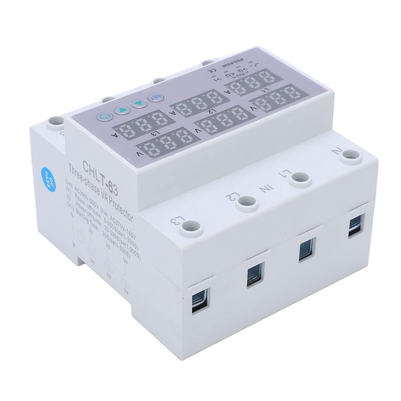 DIN Rail Voltmeter Ammeter, CHLT 63 3 Phase DIN Rail