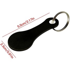 GANPUB 2Pcs Black Stainless Steel Shopping Trolley Token, Metal Coin Holder Couple Key Chain DIY Shopping Cart Token, Wine Bottle Opener Bag Pendant,Office Furniture and Accessories