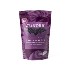 JusTea PURPLE LEAF TEA | Loose Leaf Black Tea | Recyclable Refill Pouch | 160+ Cups (240g) | High Caffeine | Award-Winning | Fair Trade | Non-GMO