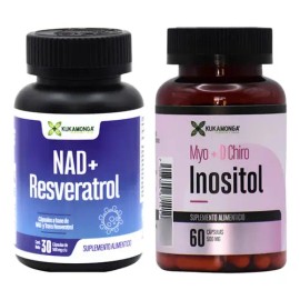 Kit Nad Resveratrol 30 Cáps Antioxidante  Inositol Myo D-chiro 60 Cáps 500 Mg                                                                         
