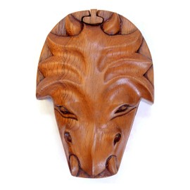 Brave Wings Hand Carved Wooden Trinket Puzzle Box ~ Dragon Head ~ OOAK Ornament Sculpture Figurine Statue Unique Table Decoration Home Decor Gift for Christmas and Birthdays ~ 4242