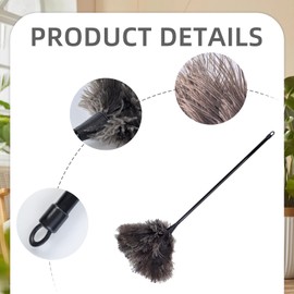 Ostrich Feather Duster, 20 Inch Fluffy Mini Duster Brush Washable with Long Plastic Handheld, Handheld Feather Dusters for Cleaning Supplies Window Blind Duster Home Car Keyboard Office