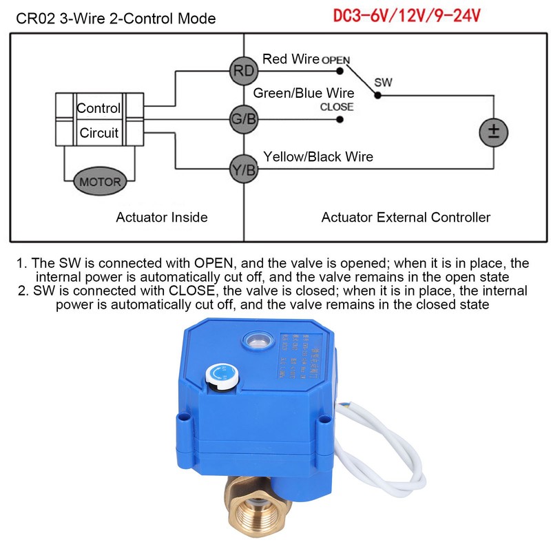 Motorized Ball Valve Brass Straight Pipe Pressure Device with Switch
