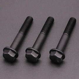 M8-1.25 x 80mm (8 Pack) Flanged Hex Head Bolts, Hexagon Flange Screws, Black Oxide Finish, 10.9 Grade Alloy Steel, Motocycle Car Bolts Replacements, Partial Thread