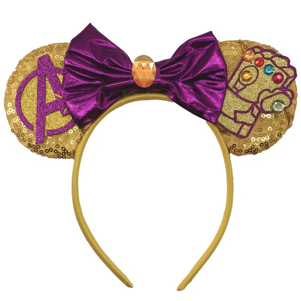 ZHENNAN Mouse Ear Headbands, Giltter Bow Ear Headbands with Infinity