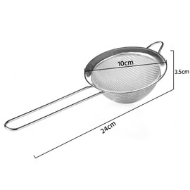 Tea Strainer - Stainless Steel Food Strainer & Sieve, Kitchen Sieve Fine Mesh, Sive Cooking, Flour Sieve for Baking - Rust Free Seive, Dishwasher Safe SIV (Large (10cm))