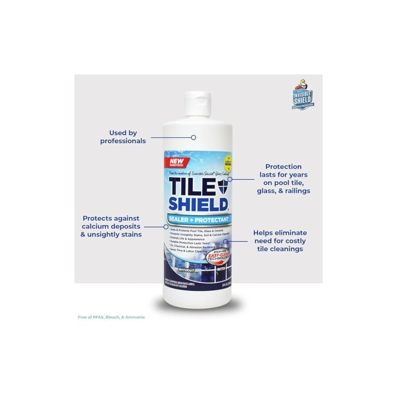 Tile Shield Sealer & Protectant, Nano Protective Pool Tile Treatment,