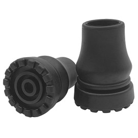 2-Pack Rubber Cane Tips 3/4 Inch Heavy Duty Walking Cane Tips, Black Sturdy Replacement Cane Tip for Seniors Walking Stick, Safety Cane Crutch Accessories