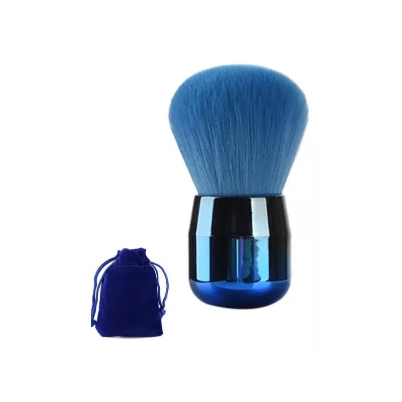 ZzDog Brocha Kabuki Redonda Suave Base Crema O Polvo Azul