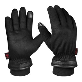 OZERO Motorcycle Gloves Winter Waterproof Touchscreen Elastic Cuff Windproof Thermal for Driving/Snow Ski/Hiking/Hunting Warm Christmas Gifts for Men Dad (Small,Black)
