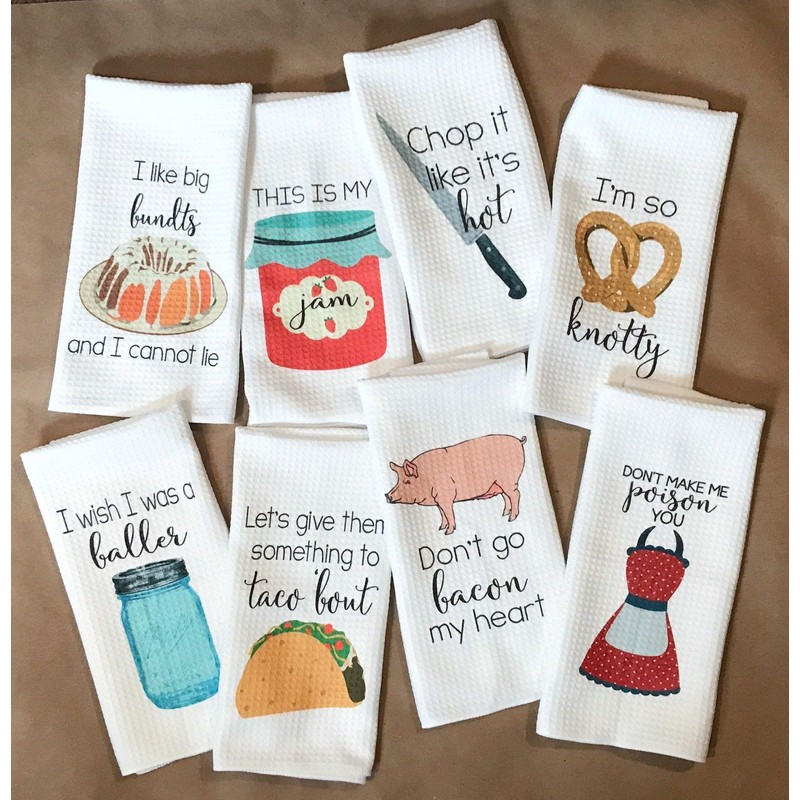 Funny Kitchen Tea Towel Housewarming Home Decor Gift
