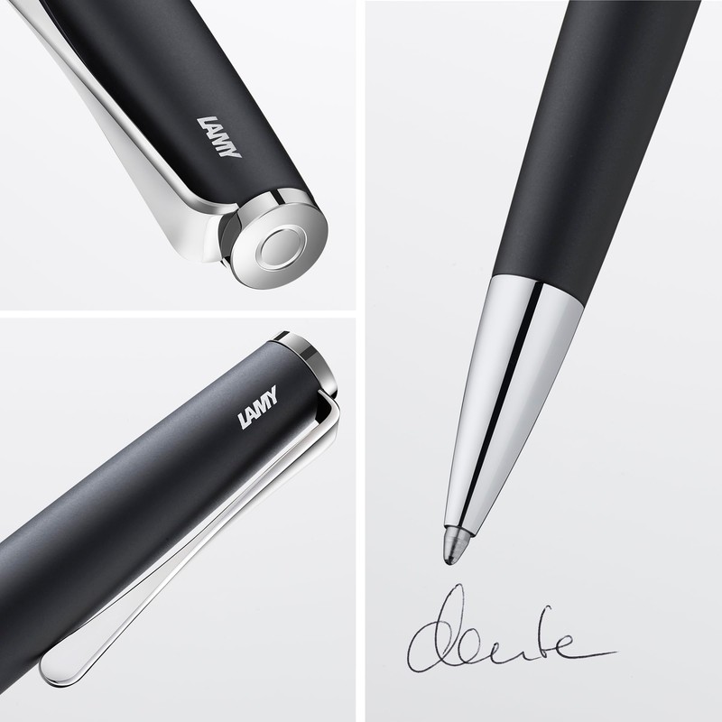 Lamy studio black - ballpoint pen in elegant stainless steel