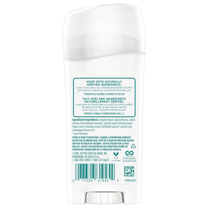 Tom's of Maine Original Care Natural Deodorant Unscented 2.25 Oz