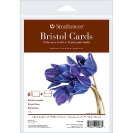 Strathmore 400 Series Cards, Bristol, 5x6.875 inches, 6 Pack, Envelopes Included - Custom Greeting Cards for Weddings, Events, Birthdays